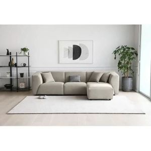 CANAPE MODULABLE Canapé d'angle gauche - GALWAY - Concept Usine - 5 places - Velours - couleur Beige - contemporain