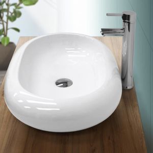 LAVABO - VASQUE Lavabo à poser céramique vasque ovale salle de bai