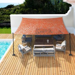 VOILE D'OMBRAGE Voile d'ombrage rectangulaire IDMARKET - Camouflage terracotta - 3x4 M