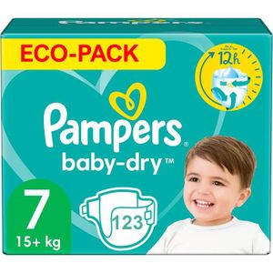 COUCHE PAMPERS BABY-DRY TAILLE 7 123 COUCHES
