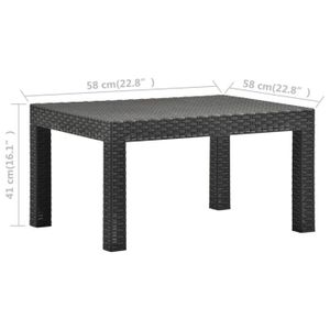 TABLE DE JARDIN  YIN(315640)Table de jardin Anthracite 58x58x41 cm PP