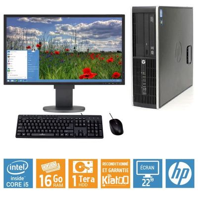 Unité Centrale Hp PC Pro 6300 MT Core i7-3770 3.40GHz 16Go/2To Wifi W10 + Ecran 20