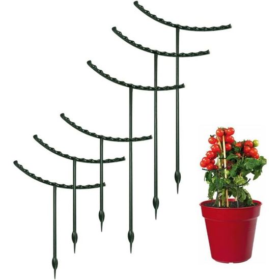 LURNODY 15 Pcs Tuteurs Plastique Plantes Grimpantes Avec 30 Boutons-Pression - Support Tomates & Plantes D'Intérieur Extérieur