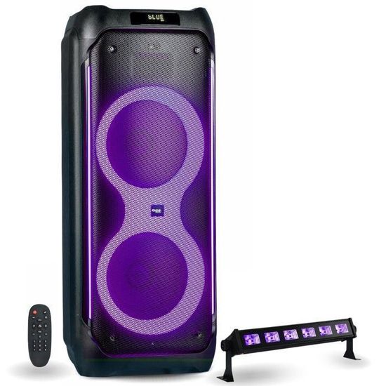 Pack Karaoké Ibiza KARAVISION – Enceinte Autonome Avec écran 14,1”, 2 Micros Sans Fil, Jeux De Lumière, Batterie, Idéal Pour Soirées Et événements