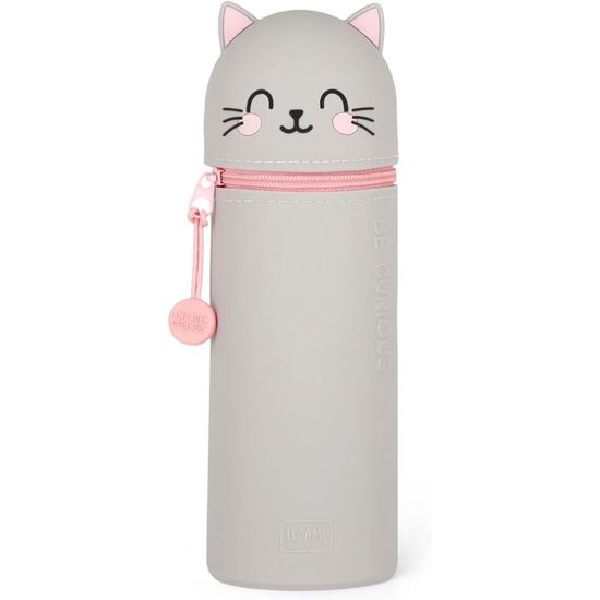 Trousse École 2 En 1 Silicone Souple Kawaii Ours - Porte-Plume Téléscopique Grande Capacité