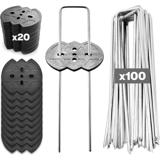 Lot De 100 Piquets De Fixation 9 Cm - Ancrage Au Sol Pour Tuyaux D'Arrosage, Filets, Câbles - Plastique Durable - 8