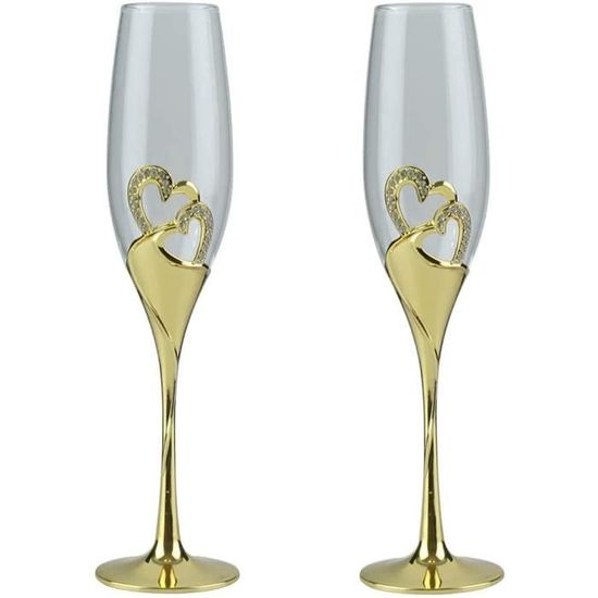 Flute Champagne Verre Zerodeko Lot De 2 Flûtes à Champagne à Double Paroi En Verre Transparent Soufflé à La Main Pour Mariage, Fête, Restauration, Bar, Réunion De Famille, Restaurant Coupe Champagne Plastique