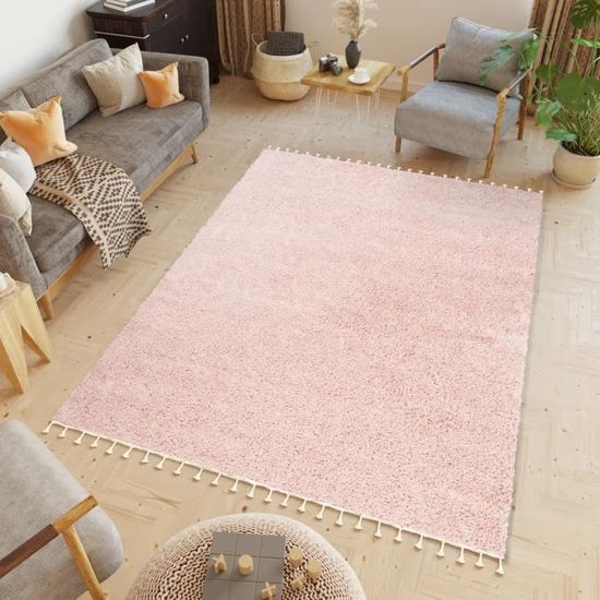 Tapis rose poudre - Cdiscount
