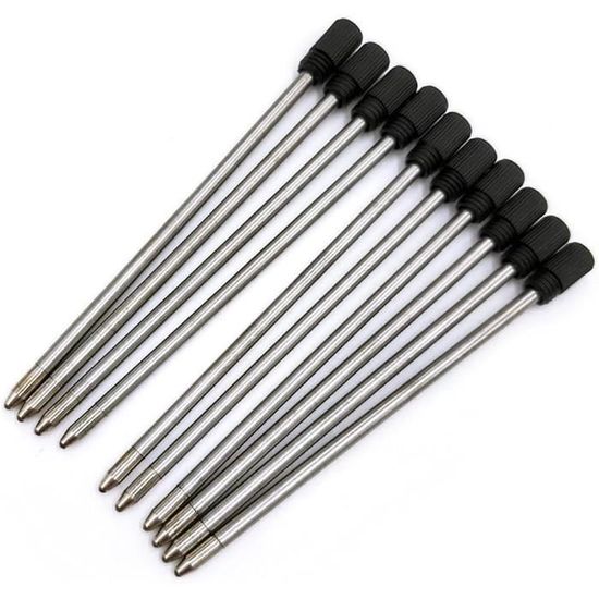 Stylo Bille Métallique 135mm - Lot De 6 - Encre Noire 1mm - Pointe Moyenne - Finition Dorée élégante - Parfait Pour La Maison Ou Le Bureau