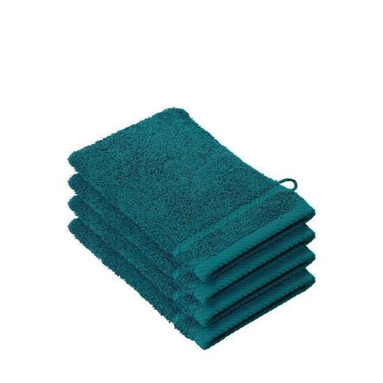 Lot De 4 Gants De Toilette Stephanie - 100% Coton 540 G/m² - Couleur Tiger Orange - 15x21 Cm