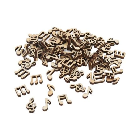 24 Notes De Musique En Bois Noir - Dimensions 1,5 X 3 Cm - Pour Décoration De Table, Mariage, événements Musicaux - Confettis De Table