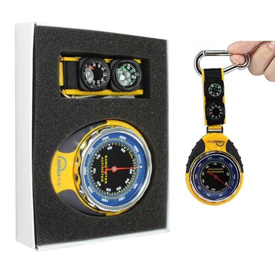 Baromètre Altimètre Portable 4 En 1 Avec Boussole Et Thermomètre - Outil Randonnée Camping