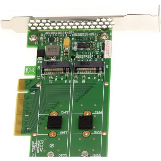 KALEA-INFORMATIQUE Carte contrôleur PCIe x8 PCIe 3.0 pour 2 SSD