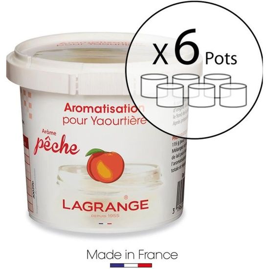 LAGRANGE Lot de 6 pots d'aromatisation pour yaourts Pêche - Cdiscount Au  quotidien