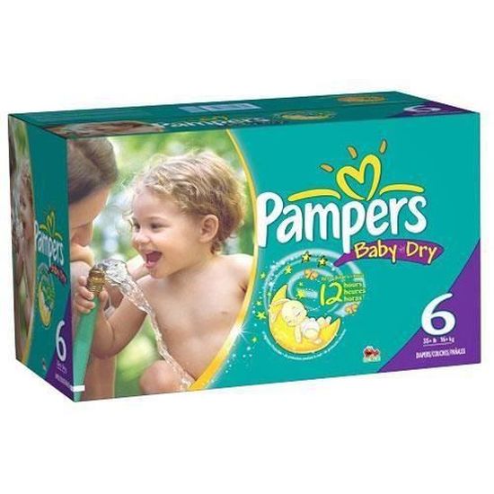 Pampers - 208 couches bébé Taille 6 baby dry