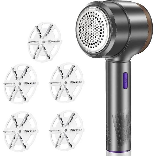 Rasoir électrique Anti-peluches Pour Vêtements Et Tissus - 3 Lames Acier Inox, Recharge USB, Avec étui Et Brosse