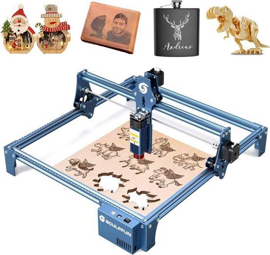 Graveuse Laser Sculpfun S9 Pro 10W - Zone 400x410 Mm - Précision 0,01 Mm