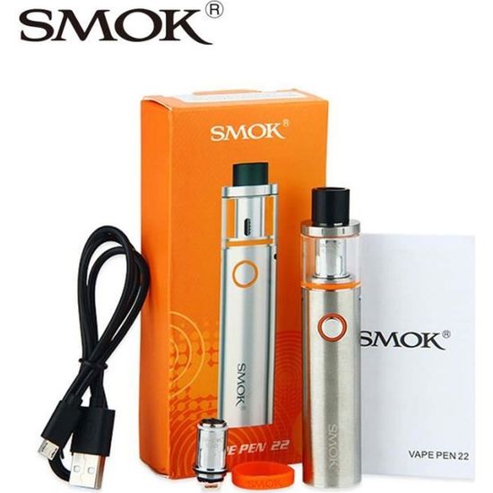 Accessoires pour cigarettes électroniques 100% AUTHENTIQUE SMOK VAPE PEN 22  Kit 1650mah + fiole vide (BLACK) produit san 751011 - Cdiscount Au quotidien