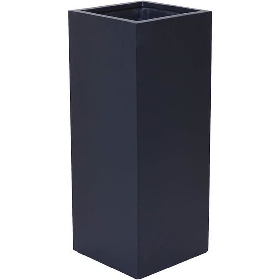 Jardinière Colonne En Bois Acacia Marron Clair - Dimensions 70x33x33 Cm - Avec Insert Plastique Noir - Pour Intérieur Et Extérieur Protégé