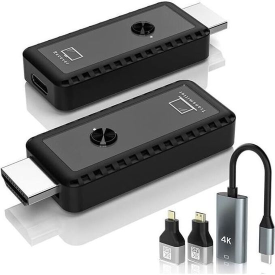 Sghtil Émetteur Et Récepteur Sans Fil - Transmetteur Sans Fil Pour Télévision | Double Flux Multipoint 2 En 1 Écran LCD Hi-FI Pour Musique, Consoles De Jeu, TV, Enceintes, Smartphones, PC, Voiture