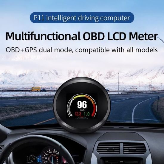 Affichage HUD Voiture OBD2 Universel P10 - Projecteur Tête Haute Avec Alerte Régime, Vitesse Et Consommation Carburant