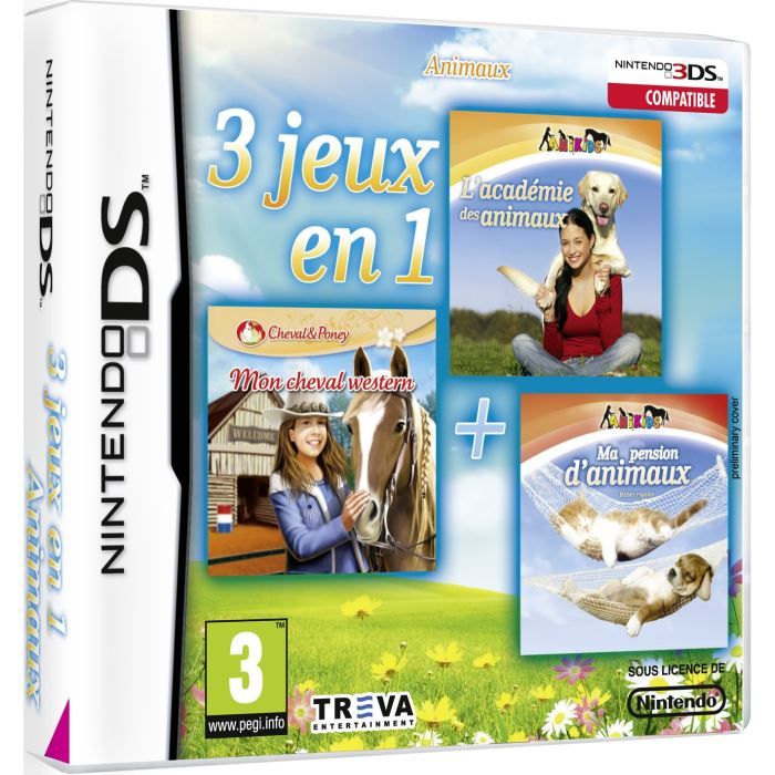 3 Jeux En 1 : Animaux - Jeu Console DSi