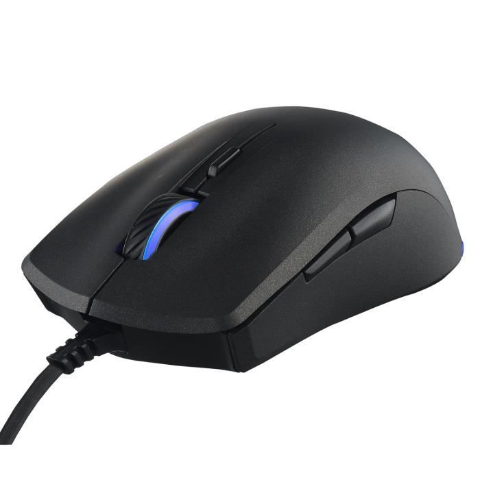 Cooler Master Souris Gamer MasterMouse S - Filaire - Rétroéclairé RGB - Optique - 7 200 dpi - 5 Boutons - Noir carabine - PC