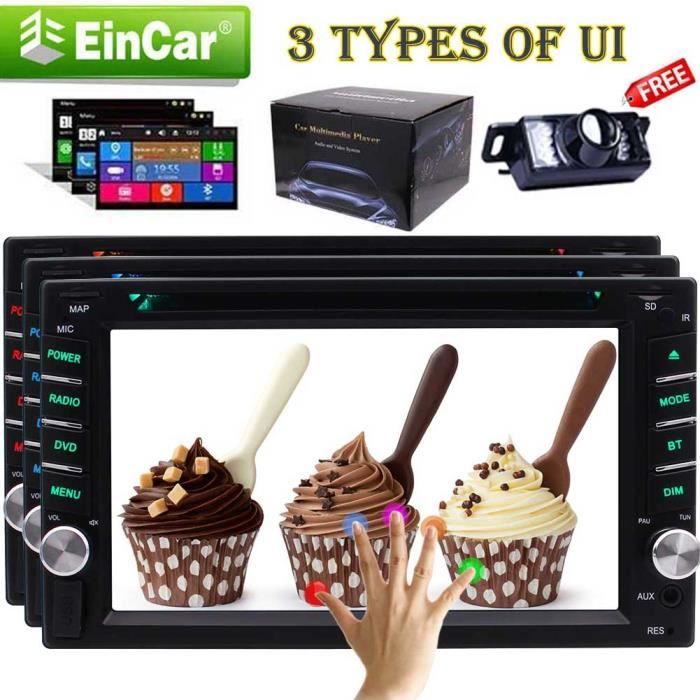 Car Audio Double 2 Din stéréo Unité radio multimédia tête avec 3 UI Facultatif: écran tactile, Bluetooth, lecteur DVD - CD, USB -