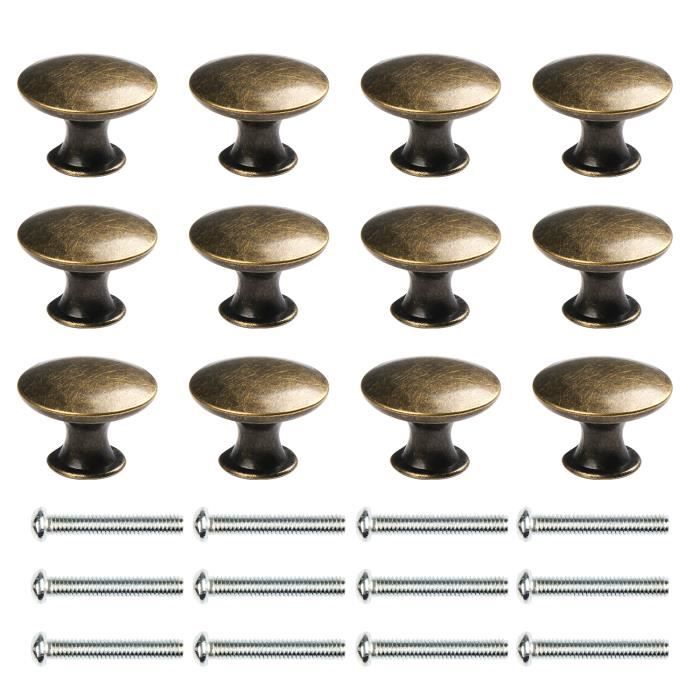 TsunNee Lot de 12 boutons de tiroir vintage style antique pour placard de cuisine Bronze 30 mm