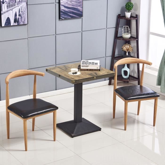 Table de bar carrée design industriel table bistrot 60*60*75cm piètement central