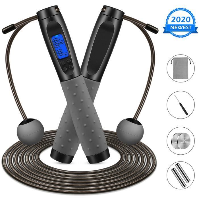 corde à sauter bienfaits à comptage électronique MOVTOTOP / sans fil 2 en 1 réglable de 3 m / pour l'entraînement de fitness
