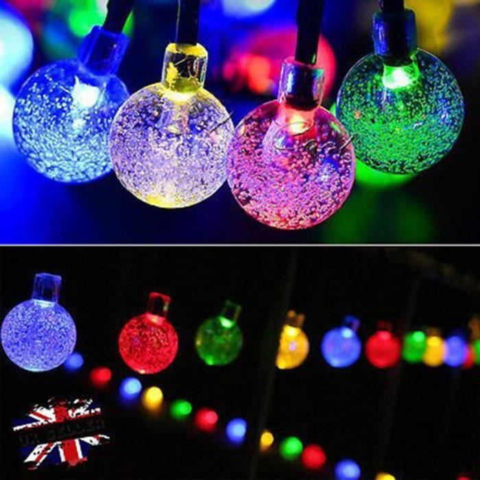 Guirlandes d'énergie solaire Cadeau Décor pour Noel fête mariage 30LED en forme de boule LEDs lampe solaire - (Multicolore)