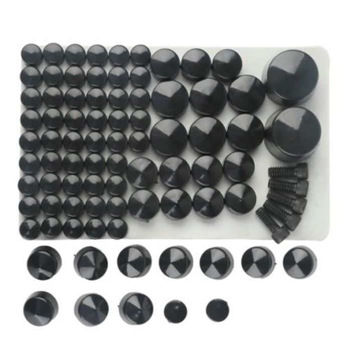 75pcs Cache Écrou visserie Bouchon à vis Bolt Toppers pour 2007-2013 Harley Davidson Dyna Softail Twin Cam Noir en ABS plastique