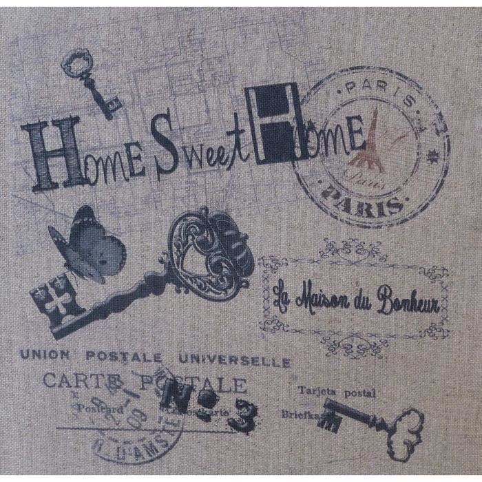 La Boîte à Broder Coupon Imprimé Home Sweet Home Lin Naturel - COU035LN