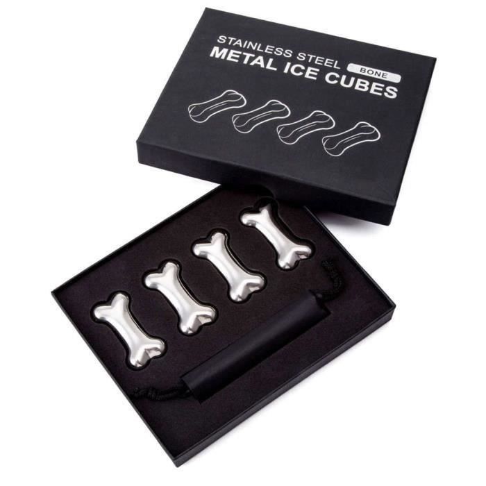 CZ Ice cubes en acier inoxydable Réutilisable Métal Pierres refroidissantes avec Whisky Keep froid_ke348 - CZJAM0120A0282