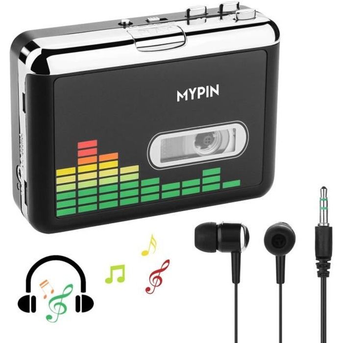 MYPIN Lecteur de Cassette Autonome Audio numérique USB Musique-Cassette vers MP3 Converter avec OTG Enregistrer sur clé USB-Pas d