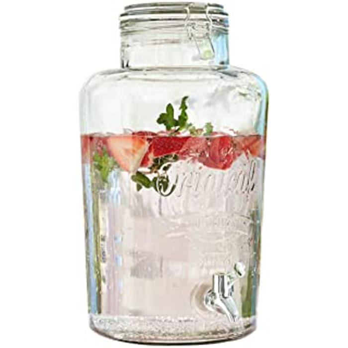 Distributeur De Boissons Avec Robinet - Optique En Verre De Réveil - Pour Les Boissons Froides Et Chaudes - Verre - 8 Litres