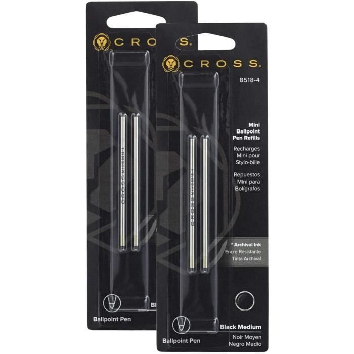 4 recharges Cross Micro Ball-Point Medium Black 8518-4