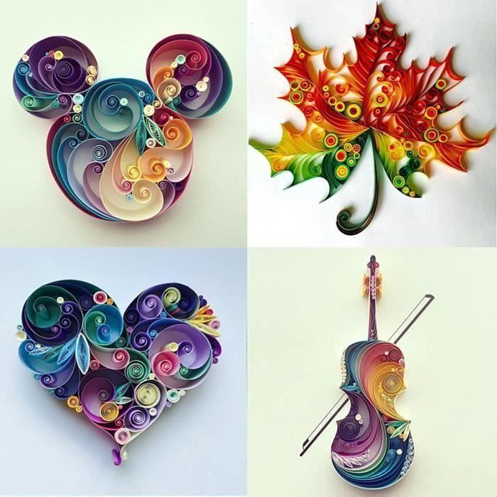 19pcs Outils de Paperolles Quilling Papier DIY Art du Papier Loisirs Créatifs (Couleurs Aléatoires)-LAT