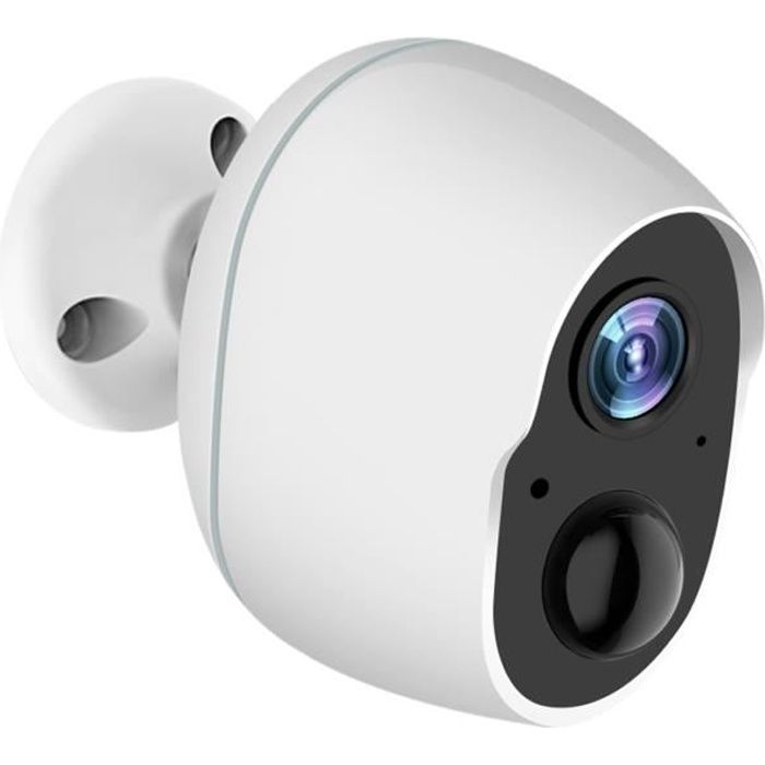 Caméra de sécurité à batterie rechargeable 2.4G WiFi Caméra de surveillance à domicile sans fil 1080P extérieure avec audio.