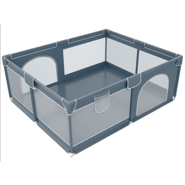 Parc pour bébé Barrière de Sécurité Portail 150x180cm Aire de jeux pour les enfants à l'intérieur et extérieur gris
