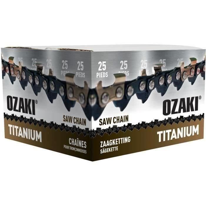 Rouleau de chaîne de tronçonneuse OZAKI semi-carrée, 3/8-,063 25 pieds avec induction titane des couteaux