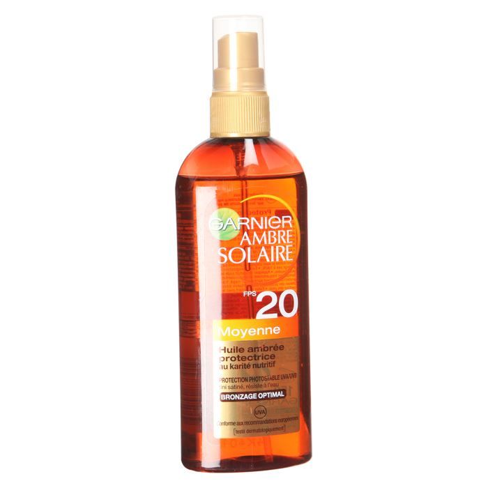GARNIER Spray Huile Ambrée protectrice Ambre Solaire - FPS20 - 150ml