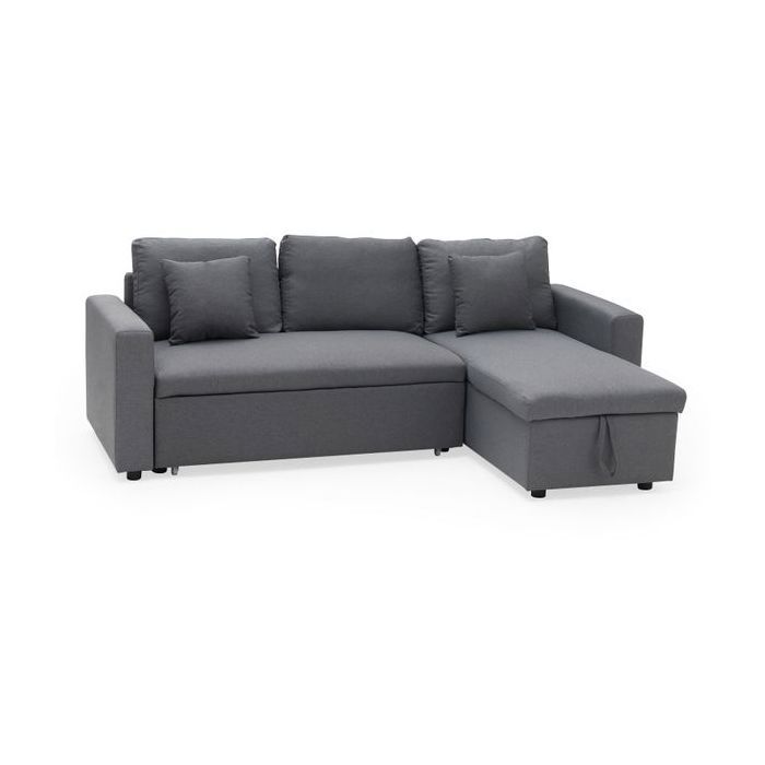Canapé d'angle convertible CLARK 3 places gris