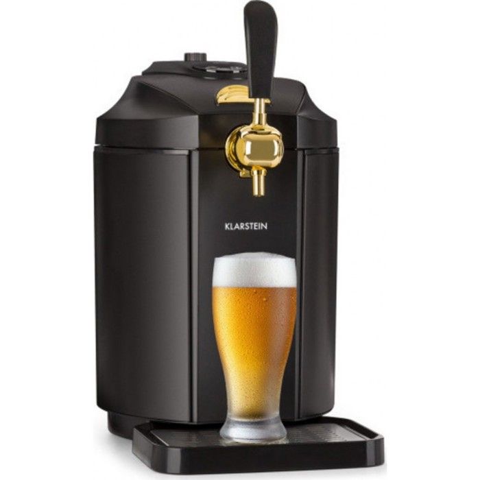 Klarstein Skal Tireuse à bière & rafraichisseur thermoélectrique pour fûts de 5 litres - 3 cartouches de CO2 incluses - Inox noir