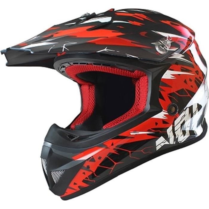 Casque Cross Enfant NO END Cracked / Rouge