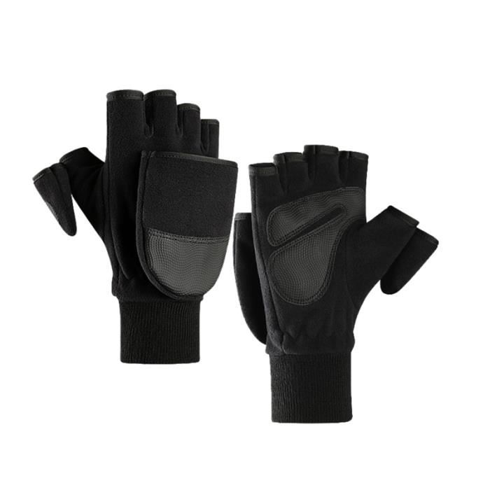 1 paire de gants de sport à demi-doigts Gants antidérapants de remise en forme pour la pêche à vélo, taille (Noir)