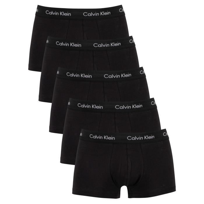 Calvin Klein Pour des hommes Paquet de 5 caleçons taille basse, Noir