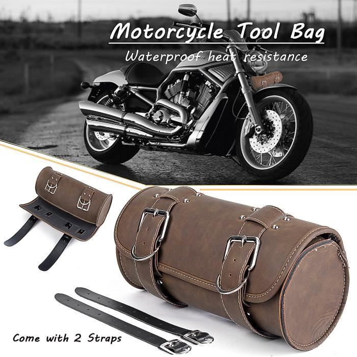 1 x Moto Sacoche Outils Moto Petit Sac de Moto Rond Avant Arrière Pour Harley Sportster