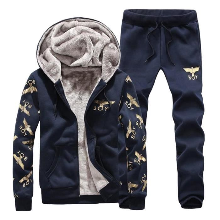 Hooded Sports Jogging Sweat Suits Élastique Casual Mode Survêtements Molletonnés Survêtements Vestes et Pantalons pour hommes
